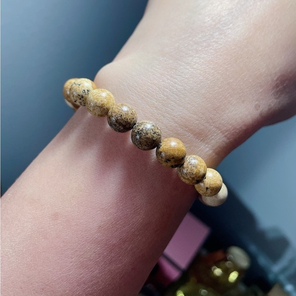 Natural Stone Picture Jasper Crystal Healing Bracelet 8mm - Picture 2 of 3